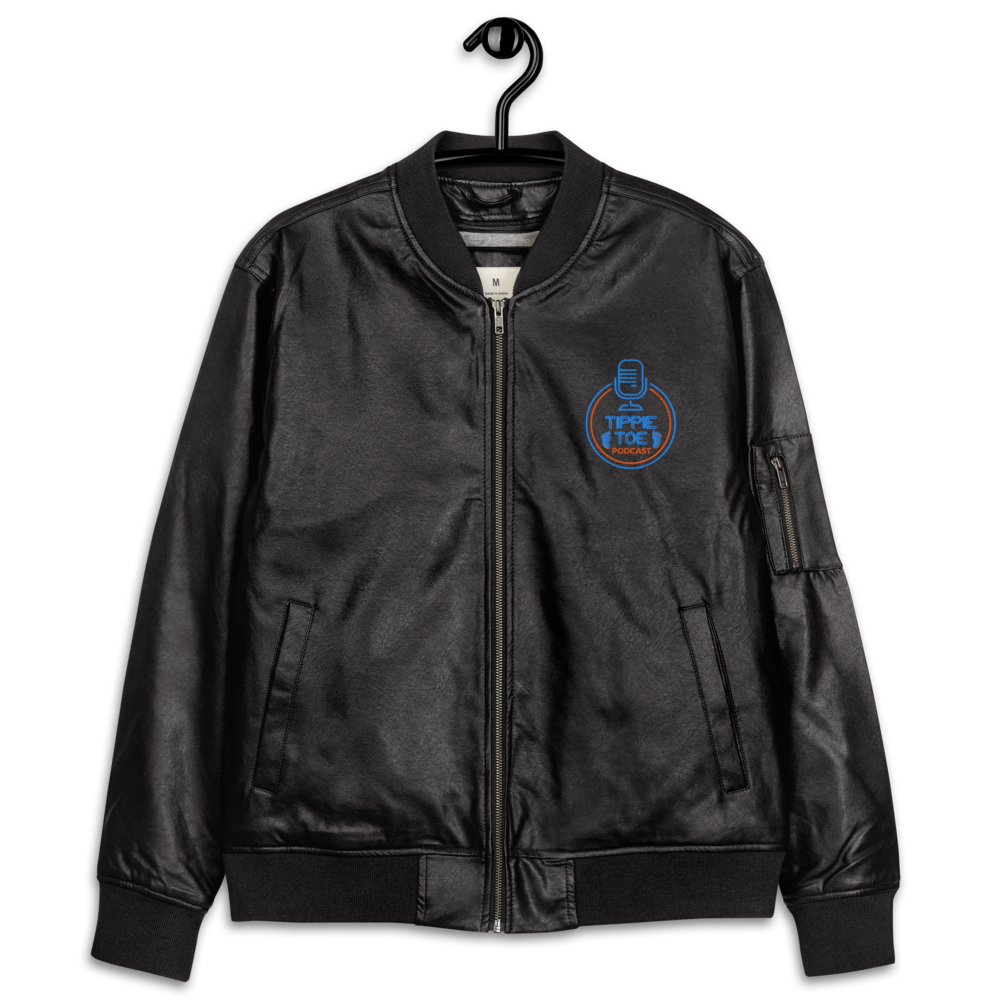 Tippie Toe Embroidered Leather Bomber Jacket